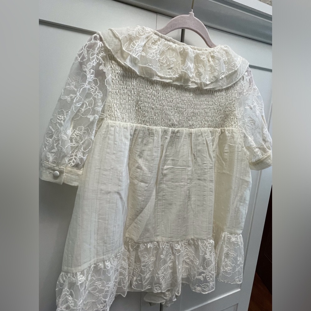 Elegant Lace Ruffle Top - Cream - Picture 6 of 11